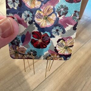 Anthropologie Gold Chain Drop Earrings